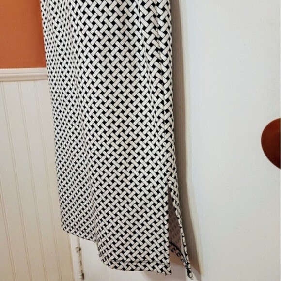 I Love Ronson Black White Printed Knit Midi Dress X Small - Picture 6 of 12